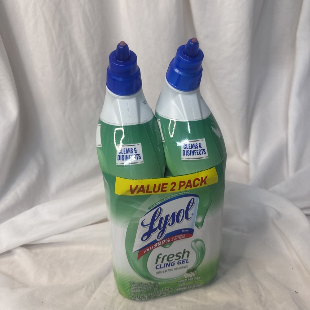 Lysol Cling & Fresh Gel Toilet Bowl Cleaner Forest Rain Scent / 24 oz / 2 pieces